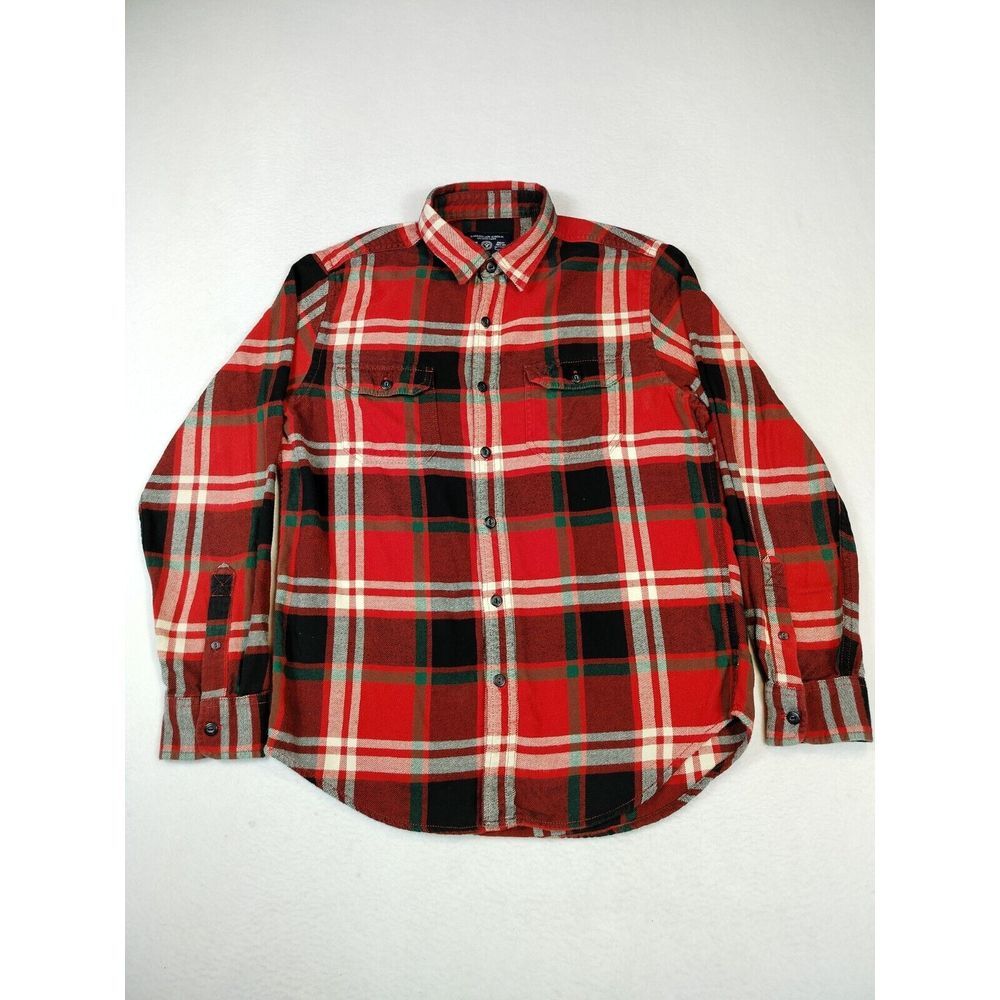 American Eagle Flannel Shirt Mens Medium Plaid Campcore Gorpcore Hiking Outdoors